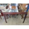 Image 1 : Glass Top Rosewood Console Table - Asian Design
