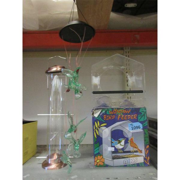 Hanging Solar Light & 3 Assorted Bird Feeders