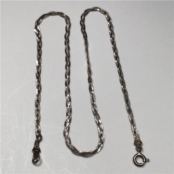 Sterling Silver Braded Chain 16" 3.7g