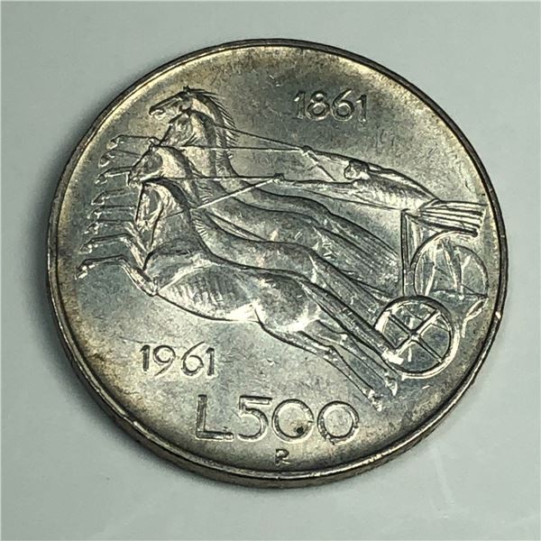 Italy 500 Lire BU Nice Coin 1961