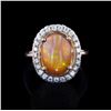 4.12 ctw Opal and 1.06 ctw Diamond 14K Yellow Gold Ring