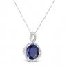 Image 2 : 7.17 ctw Tanzanite and 0.91 ctw Diamond 14K White Gold Pendant/Necklace