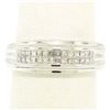 Image 2 : 14k Solid White Gold 0.56 ctw 2 Row Invisible Set Princess Cut Diamond Band Ring