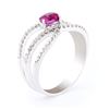 Image 2 : 0.78 ctw Pinkish Purple Sapphire and 0.42 ctw Diamond 14K White Gold Ring