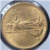 Image 1 : 1908 No Motto $20 St. Gaudens Double Eagle Gold Coin CU