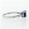 Image 7 : NEW 14K White Gold 1.30 ctw GIA Oval Sapphire Solitaire & Diamond Engagement Rin