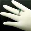 Image 3 : Vintage 14k White Gold 1.38 ctw Prong Set Oval Cut Emerald Filigree Solitaire Ri