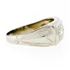 Image 6 : Men's Antique Art Deco 14K White Gold 0.75 ctw European Diamond 3 Stone Band Rin
