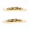 Image 4 : Tiffany & Co. Vintage 14k Yellow Gold Brushed Engraveable Dual Oval Cuff Links