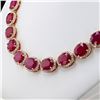 Image 2 : 127.44 ctw Ruby and12.63 ctw Diamond 14K Yellow Gold Necklace