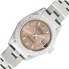 Rolex Ladies Quickset Salmon Arabic Diamond Datejust Wristwatch 26MM