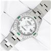 Image 2 : Rolex Ladies Quickset White Roman Diamond & Emerald Datejust Wristwatch