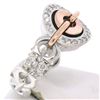 Image 3 : UNIQUE MODERN 14k White & Rose Gold 0.40 ctw Diamond Buckle Like Ring