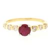 Image 1 : 14k Yellow & White Gold 0.95 ctw Round Ruby Solitaire & Diamond Engagement Ring