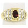 Image 4 : Estate 18k Yellow Gold 1.75 ctw Ruby and Diamond Wide Band Ring