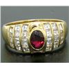 Image 5 : Estate 18k Yellow Gold 1.75 ctw Ruby and Diamond Wide Band Ring