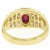 Image 6 : Estate 18k Yellow Gold 1.75 ctw Ruby and Diamond Wide Band Ring