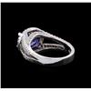 Image 3 : 3.77 ctw Tanzanite and Diamond Ring - 14KT White Gold