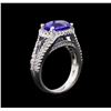 Image 4 : 3.77 ctw Tanzanite and Diamond Ring - 14KT White Gold