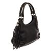 Image 2 : Chanel Black Leather Tassel Hobo Bag