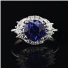 Image 1 : 2.84 ctw Tanzanite and 0.37 ctw Diamond Platinum Ring