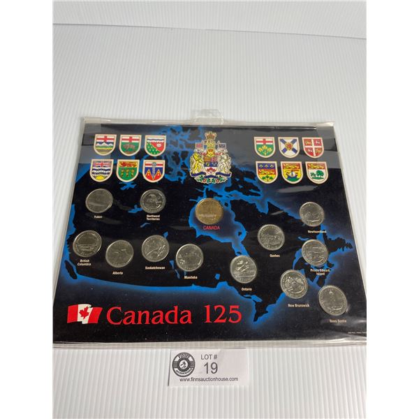 Canada 125 Coin Set & 4 Commemorative Veteran Quarters