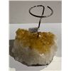 Image 1 : CITRINE CANDLE HOLDER (HEATED AMETHYST) APPROX 4.5"X4.5"X3"- RETAIL $700