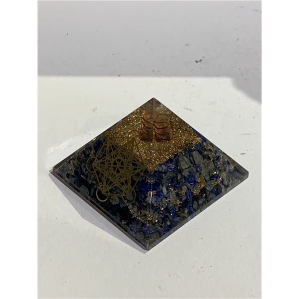 LAPIS LAZULI ORGONITE PYRAMID APPROX 2.5 X3 - RETAIL $400