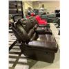 Image 2 : LEATHER RECLINING LOVESEAT WITH MIDDLE STORAGE AND CUP HOLDERS APPROX 76" LONG