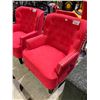 Image 2 : RED BUTTON BACK LOUNGE CHAIR APPROX 36" T X 20" W X 24" D