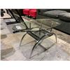 Image 1 : GLASS TOP AND METAL COFFEE TABLE APPROX 37.5 X 19.5"