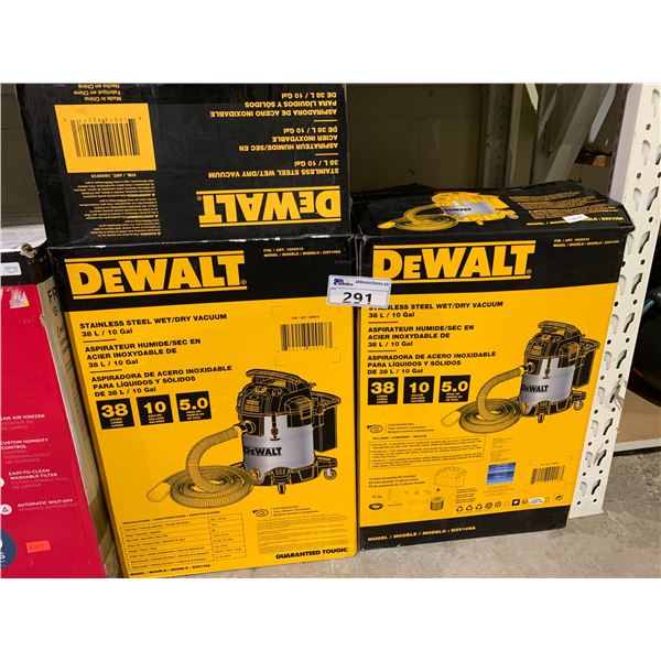 *MAY BE MISSING PARTS OR REQUIRE REPAIR* 2 DEWALT SHOP VACS