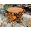 Image 1 : ROUND WOODEN DINNING ROOM TABLE 40" WITH 4 WOODEN CHAIRS