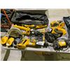 Image 1 : LOT OF ASSORTED 18V DEWALT TOOLS AND ELECTRIC INCLUDES; HAMMER DRILL, SAWZALL AND MORE