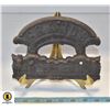 Image 1 : ANTIQUE STOVE NAME PLATE CAST IRON ON BRASS STAND