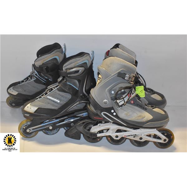 TWO PAIRS OF INLINE ROLLER SKATES