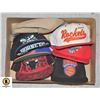 Image 1 : BOX WITH 6 COLLECTIBLE NBA TEAM CAPS INCL.