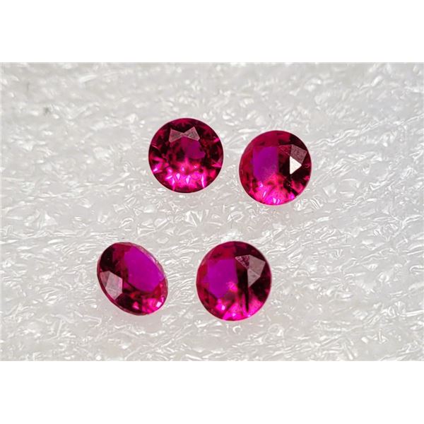 LOT OF 4 ROUND MATCHED RUBY GEMSTONES