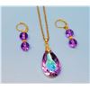 Image 1 : PEAR SHAPED PURPLE/BLUE TITANIUM CRYSTAL PEND