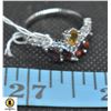 Image 1 : #246-NATUFRAL GARNET & CITRINE ,CZ RING SZIE 7.5