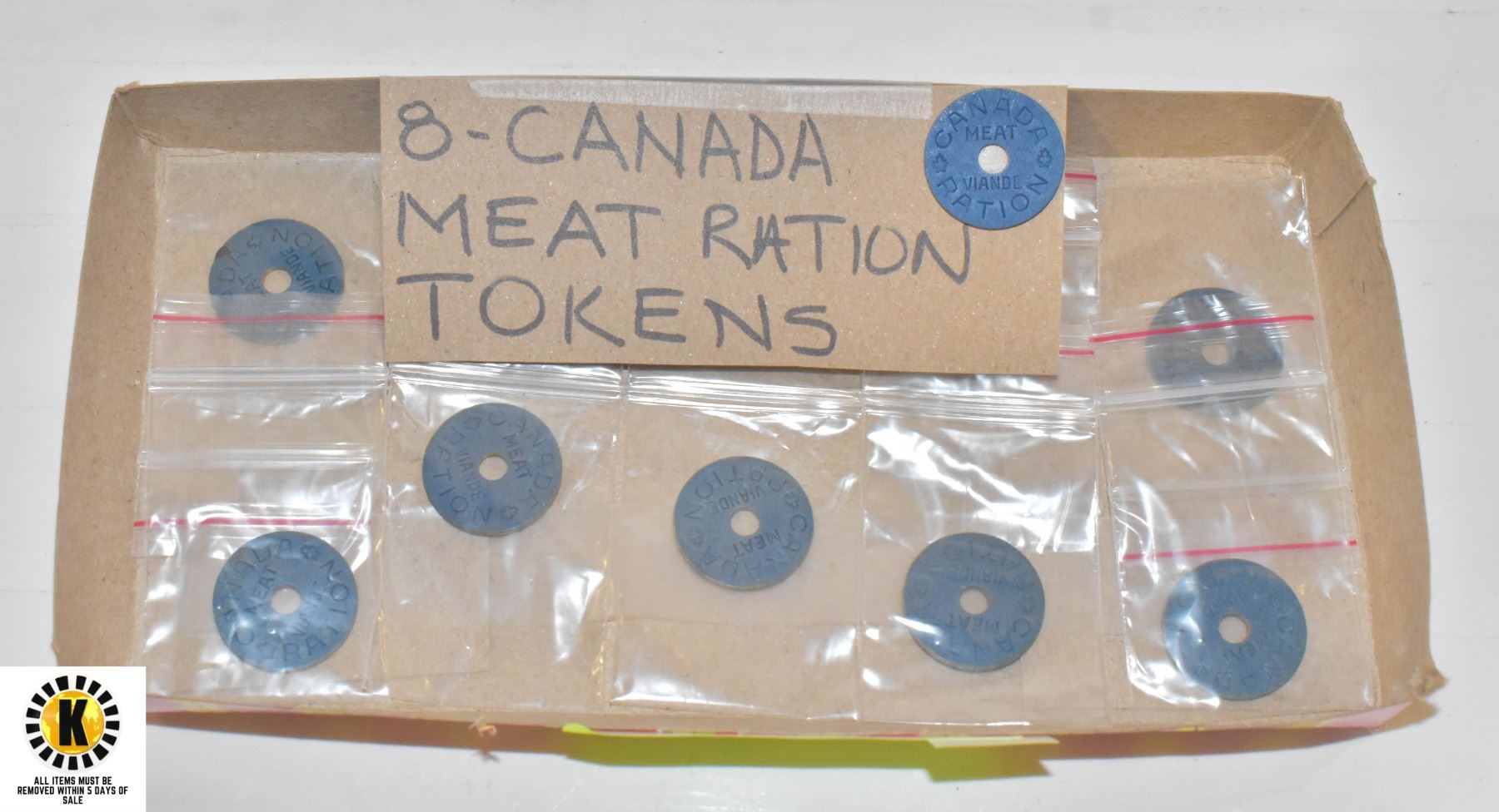 Meat Ration Token 8 - CANADA MEAT RATION TOKENS - WWII - 1940'S