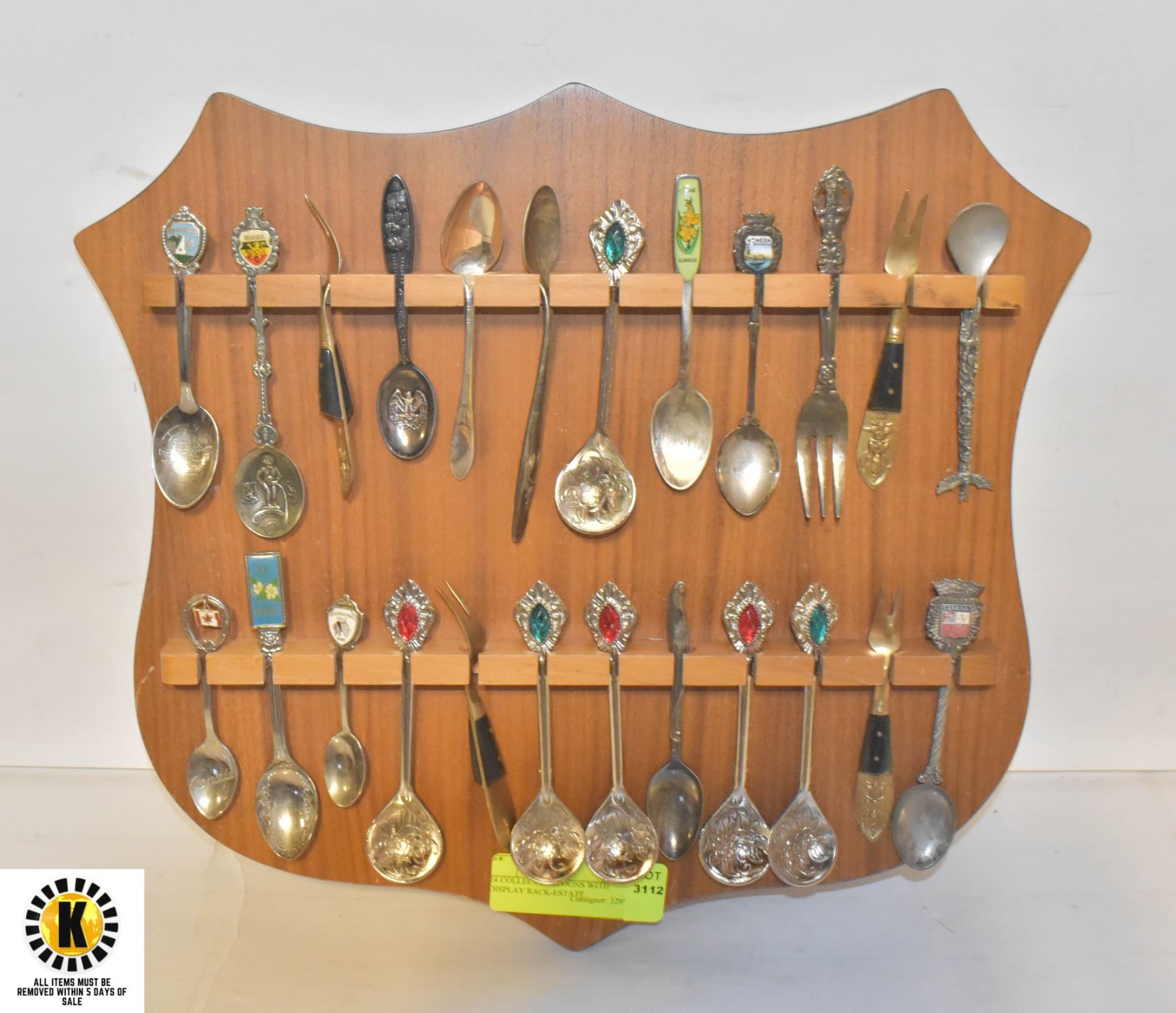 24 COLLECTOR SPOONS WITH DISPLAY RACK-ESTATE