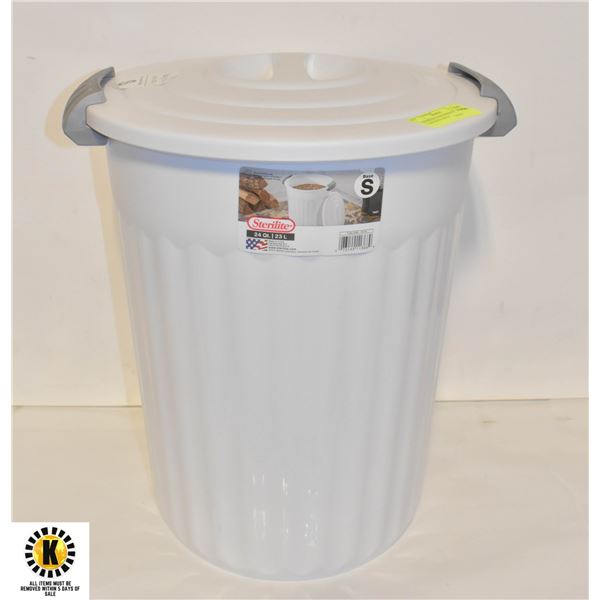 STERILITE 24 QT UTILITY/GARBAGE CAN WITH LATCH