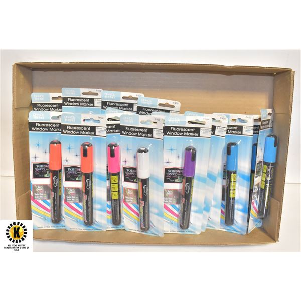 FLAT OF FLUORESCENT WINDOW MARKERS