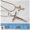 Image 1 : 2 SILVER TONE NECKLACES WITH CROSSES