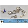 Image 1 : 3 PAIRS OF SILVER/BLUE/PEARL THEME EARRINGS