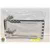Image 1 : 2 PACK BLACK AMERICAN FLAG LICENSE PLATE FRAMES