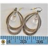 Image 1 : STERLING SILVER DOUBLE HOOP TEARDOP EARRINGS