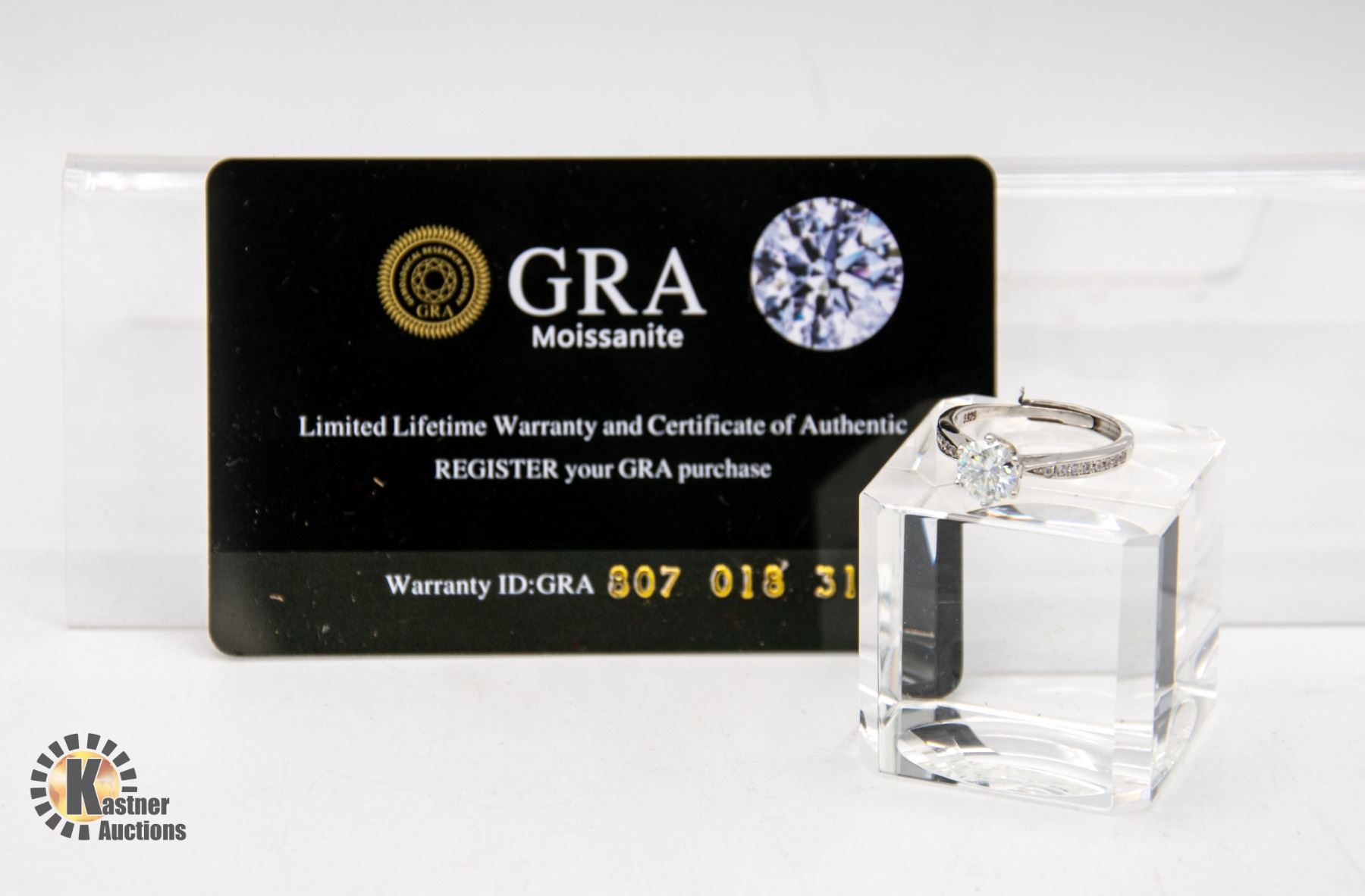 thumbnail image 2 of Stylejewelry GRA Certified 1CT Moissanite Diamond Engagement Ring – Platinum Plated 925 Silver, Solitaire 2 of 5