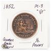 Image 1 : 1852 QUEBEC BANK HALF PENNY
